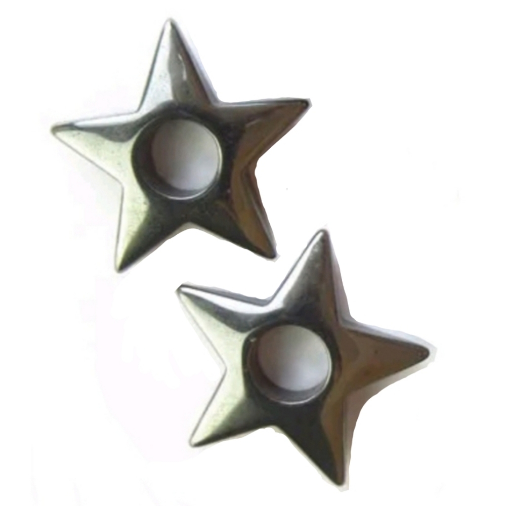 ✴️ 2x Hematite Star Dreadlock Beads